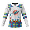 NFL Miami Dolphins Custom Name Number Autism Awareness Sweatshirt