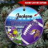 NFL Minnesota Vikings Custom Name Mascot Round Ornament