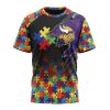 NFL Minnesota Vikings Custom Name Number Autism Awareness Design T-Shirt