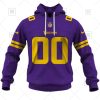 NFL Minnesota Vikings Custom Name Number Purple Alternate Jersey Pullover Hoodie