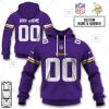 NFL Minnesota Vikings Custom Name Number Purple Home Jersey Pullover Hoodie