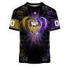 NFL Minnesota Vikings Custom Name Number Rose Dragon T-Shirt