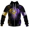 NFL Minnesota Vikings Custom Name Number Rose Dragon Zip Up Hoodie