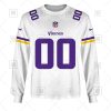 NFL Minnesota Vikings Custom Name Number White Road Jersey Sweatshirt