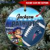 NFL New England Patriots Custom Name Mascot Round Ornament