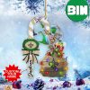 NFL New Orleans Saints Custom Name Grinch Candy Cane Custom Shaped Ornament
