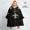 NFL New Orleans Saints Custom Name Number Black Home Jersey Fleece Oodie