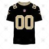 NFL New Orleans Saints Custom Name Number Black Home Jersey T-Shirt