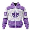 NFL New Orleans Saints Custom Name Number Fight Cancer Zip Up Hoodie