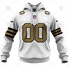 NFL New Orleans Saints Custom Name Number White Alternate Jersey Pullover Hoodie