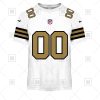 NFL New Orleans Saints Custom Name Number White Alternate Jersey T-Shirt