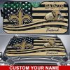 NFL New Orleans Saints Custom Name US Flag Car Sunshade