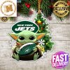 NFL New York Jets Baby Yoda Christmas Tree Custom Shaped Ornament