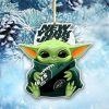 NFL New York Jets Baby Yoda Custom Shaped Ornament