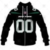 NFL New York Jets Custom Name Number Black Alternate Jersey Zip Up Hoodie