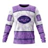 NFL New York Jets Custom Name Number Fight Cancer Sweatshirt