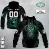 NFL New York Jets Custom Name Number Rose Dragon Pullover Hoodie