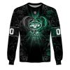 NFL New York Jets Custom Name Number Rose Dragon Sweatshirt
