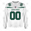 NFL New York Jets Custom Name Number White Road Jersey Sweatshirt