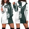 NFL New York Jets White Green Women Hoodie Dress