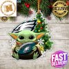 NFL Philadelphia Eagles Baby Yoda Christmas Tree Custom Shaped Ornament