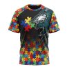 NFL Philadelphia Eagles Custom Name Number Autism Awareness Design T-Shirt
