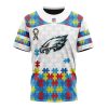 NFL Philadelphia Eagles Custom Name Number Autism Awareness T-Shirt