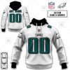 NFL Philadelphia Eagles Custom Name Number White Road Jersey Pullover Hoodie