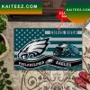 NFL Philadelphia Eagles Custom Name US Flag Rubber Doormat