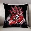 NFL Tampa Bay Buccaneers Black Square Pillow Case