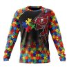 NFL Tampa Bay Buccaneers Custom Name Number Autism Awareness Design Sweatshirt