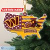 NFL Washington Commanders Custom Name Flag Map US Custom Shaped Ornament