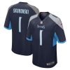 Tennessee Titans Peter Skoronski Nike Navy NFL Game Jersey