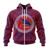 AFL Adelaide Crows Custom Name Number Polynesian Concept Zip Up Hoodie