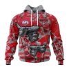 AFL Essendon Bombers Custom Name Number Camo Morden Art Style Pullover Hoodie