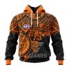 AFL Greater Western Sydney Giants Custom Name Number Polynesian Concept Pullover Hoodie