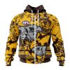 AFL Hawthorn Hawks Custom Name Number Camo Morden Art Style Zip Up Hoodie