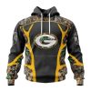 NFL Green Bay Packers Custom Name Number Camo Hunting Pullover Hoodie