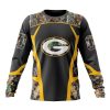 NFL Green Bay Packers Custom Name Number Camo Hunting Sweatshirt