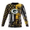 NFL Green Bay Packers Custom Name Number Classic Grunge American Flag Sweatshirt