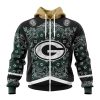 NFL Green Bay Packers Custom Name Number Classic Style Zip Up Hoodie