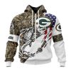 NFL Green Bay Packers Custom Name Number Fishing With Flag Of USA Zip Up Hoodie