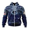 NFL Green Bay Packers Custom Name Number Honor US Navy Veterans Zip Up Hoodie
