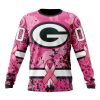 NFL Green Bay Packers Custom Name Number Pink Breast Cancer Sweatshirt