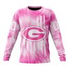 NFL Green Bay Packers Custom Name Number Pink Tie-Dye Sweatshirt