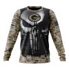 NFL Green Bay Packers Custom Name Number Skull Camo Veteran Kits Sweatshirt