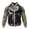 NFL Green Bay Packers Custom Name Number Skull Camo Veteran Kits Zip Up Hoodie