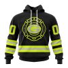 NFL Green Bay Packers Custom Name Number Special FireFighter Uniform Pullover Hoodie