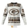 NFL Green Bay Packers Custom Name Number White Camo Hunting Sweatshirt