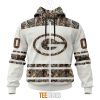 NFL Green Bay Packers Custom Name Number White Camo Hunting Zip Up Hoodie
